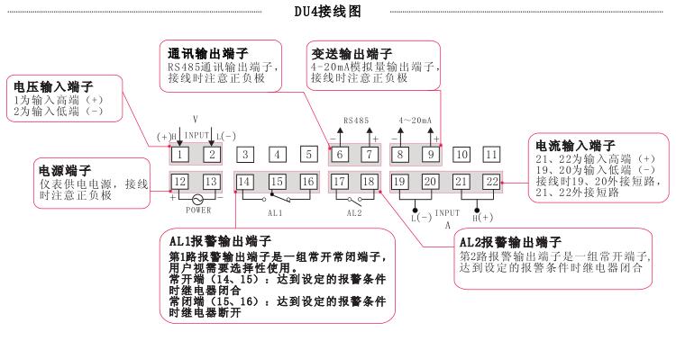 DU4-W數顯功率表接線